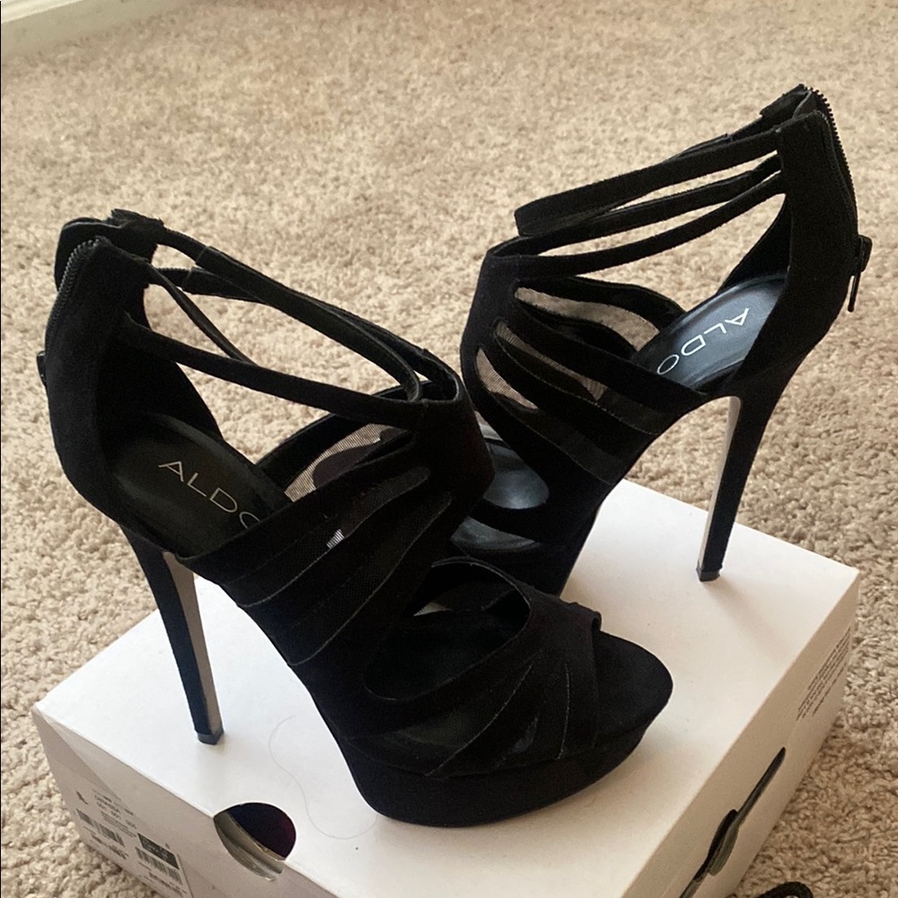 ALDO Black Strappy Heels